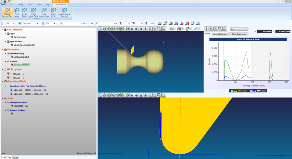 Machpro virtual machining software interface